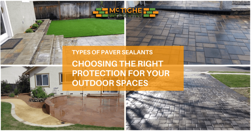 Comparison of various paver sealant types, illustrating different levels of protection and enhancement for outdoor spaces