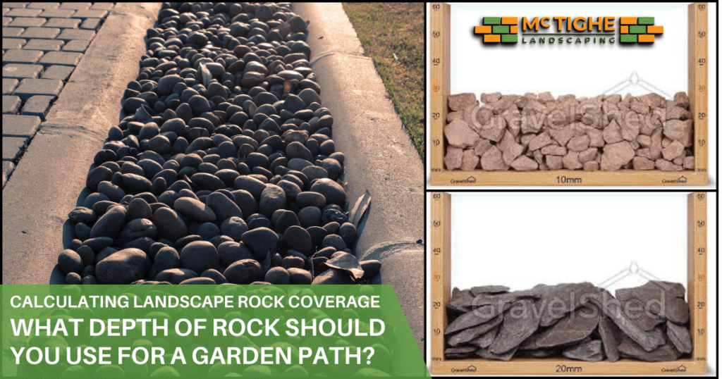 Diagram showing different rock depth requirements for various applications