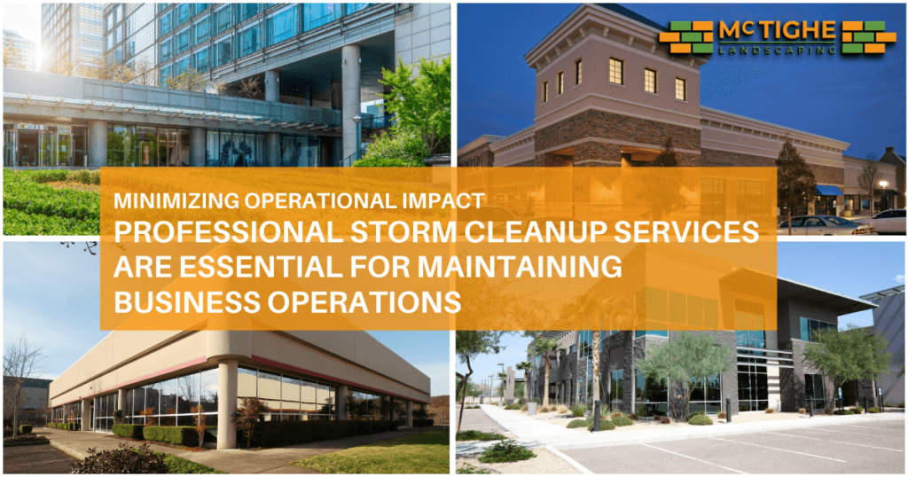 Business with customer access remaining operational during professional storm cleanup